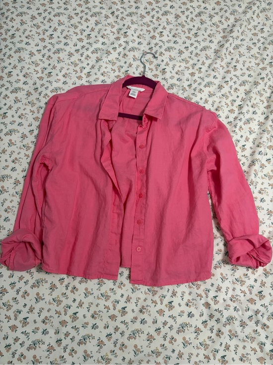 H&M Tops - H&M Girls Pink Button-Down Shirt